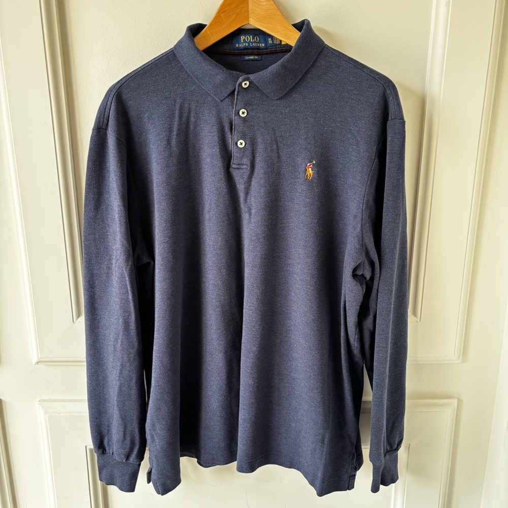 Ralph Lauren Men's Dark Blue Polo long Sleeve  Shirt XL